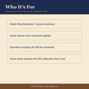 Self-Employment Tax Calculator for Airbnb Hosts – Schedule C STR Tax Excel image 3