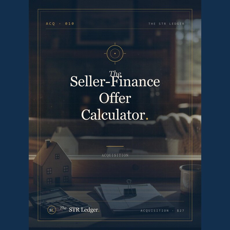 Seller Finance Offer Calculator for Airbnb Investors — Owner Financing Spreadsheet + Term Sheet — Excel image 1