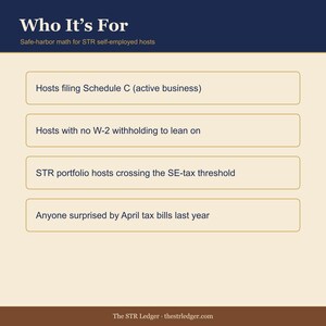 Quarterly Estimated Tax Calculator for Airbnb Hosts — STR Self-Employed Tax Spreadsheet — Excel + Google Sheets image 3