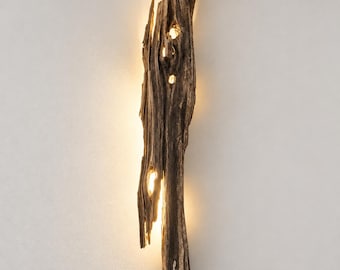 Handmade Meramec River Driftwood Wall Sconce, Dimmable LED Accent Light