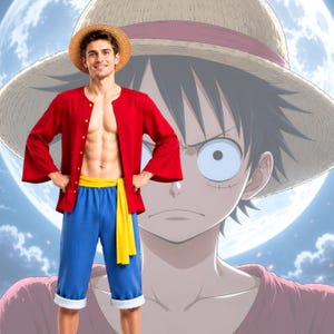 Monkey D. Luffy Cosplay Costume: Handmade Anime Outfit for Conventions, Halloween