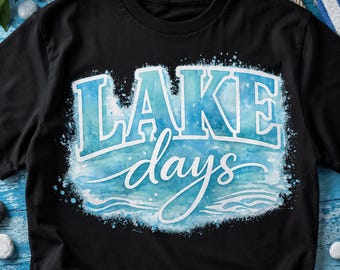 Trendy Lake Days PNG, Watercolor Lake Life Shirt Sublimation, Preppy Summer Cottage Time PNG, Girly Boat Day Shirt, Lake Tumbler Design