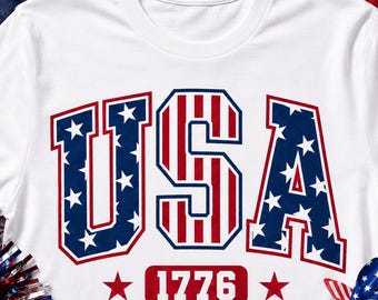 Usa 1776 PNG, 4 juillet PNG, Amérique PNG, jour de l'indépendance png, sublimation design, patriotique Png, Usa shirt Png, cadeau pour elle