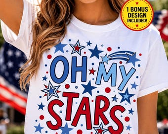 Oh My Stars USA PNG, 250e anniversaire de l'Amérique PNG, Patriotic Usa 4 juillet Png, Girly 4 juillet Png, Trendy Popular Png