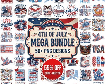 USA 250th Anniversary PNG Bundle | 1776-2026 Designs | 4th of July PNG | America's Birthday PNGs | Fourth of July Png Designs