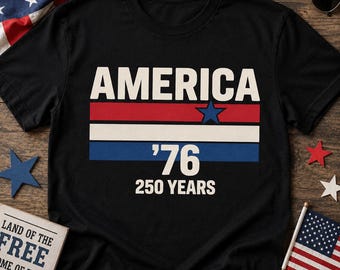 Amérique 76 250 ans PNG, motif sublimation jour de l'indépendance, 250e anniversaire des États-Unis PNG, demi-centenaire 1776 2026, 4 juillet Tshirt
