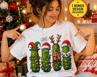 Funny Christmas Pickle PNG, Cute Pickle Squad Sublimation, Quite Festive Holiday Pickle Shirt PNG, Christmas Pickle Lover Gift DTF Design