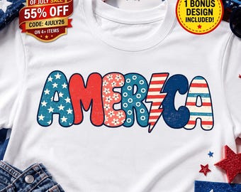 4th of July America PNG Retro Groovy, Independence Day 1776 Shirt Sublimation DTF, USA Patriotic Mixed Pattern Stars Png