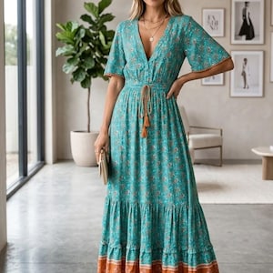 emerald green boho maxi dress Shine Bright High Neck Tulle Maxi Dress in Emerald green L