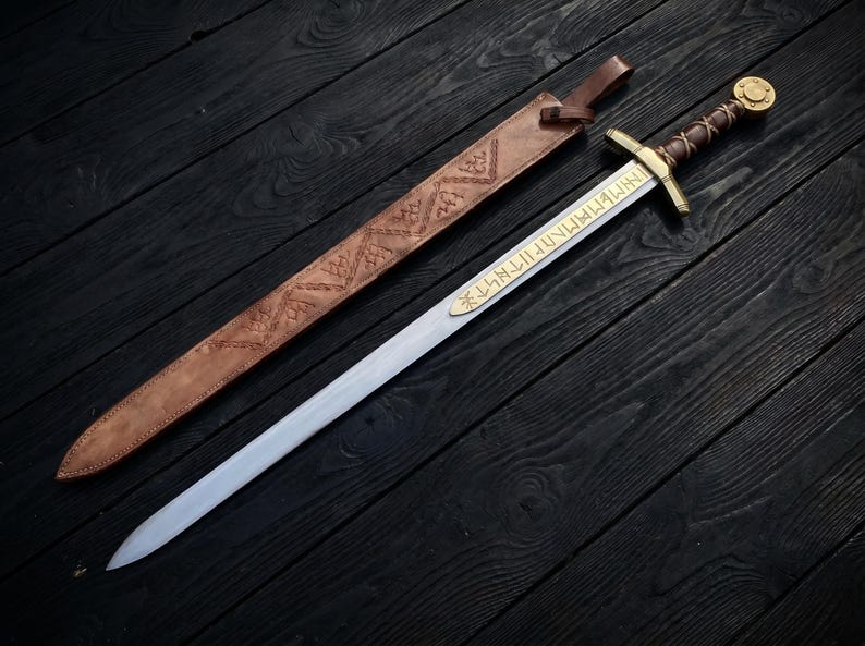 Merlin Excalibur Replica Sword: Medieval Knight Templar Collectible ...