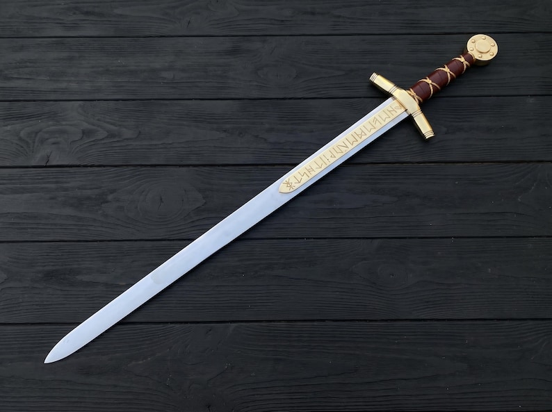 Merlin Excalibur Replica Sword: Medieval Knight Templar Collectible ...