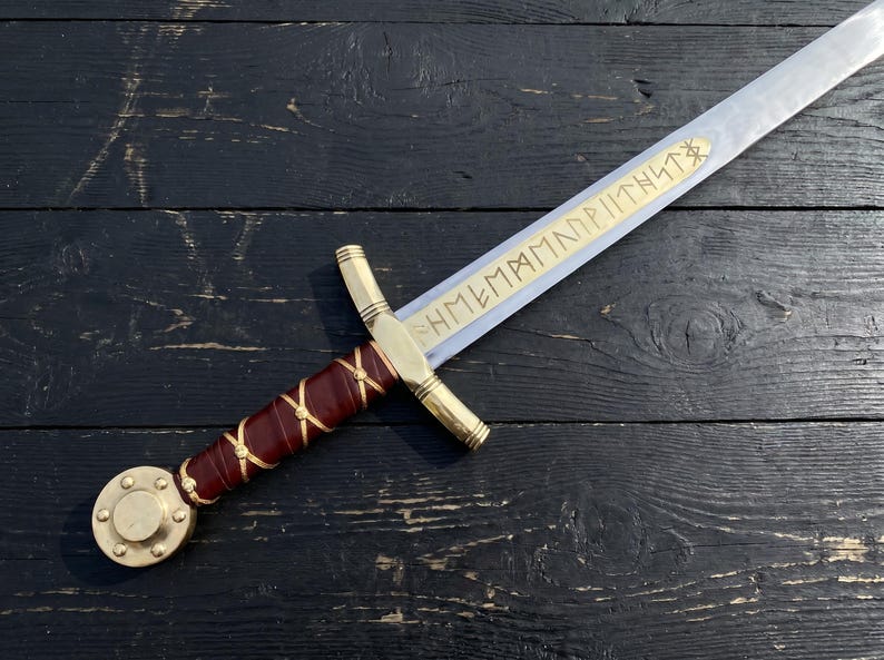 Merlin Excalibur Replica Sword: Medieval Knight Templar Collectible ...