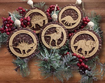 Dinosaurier Ornamente 5er Set | Tyrannosaurus | Nodosaurus | Apatosaurus | Chungkingosaurus | Triceratops