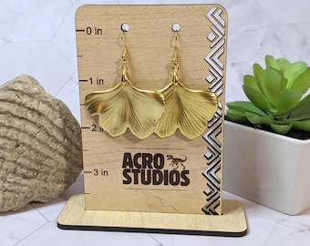 Ginkgoblatt Ohrringe | Urzeitliche Pflanze Schmuck | Paläobotanik inspiriert Ohrringe | Fossilien Ära Natur Geschenk