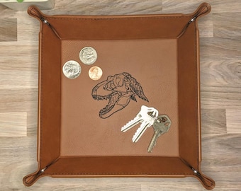Tyrannosaurus Valet Tablett • Dinosaurier Fossil Schreibtisch Organizer • Reisetablett für Schlüssel & Geldbörse