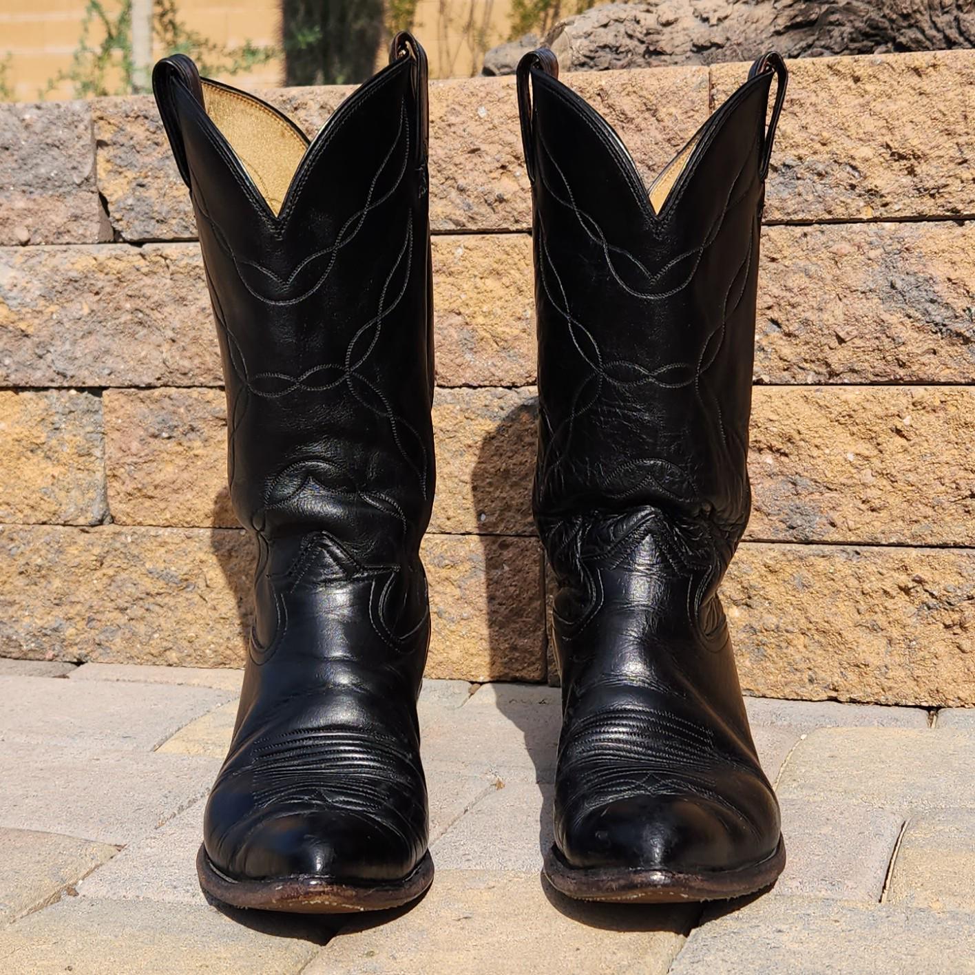 Vintage Tony Lama Black Boots - Etsy