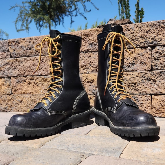 Danner, Vintage Danner 10-inch-Tall Leather Logger Lineman Work Boots Lace Up Men's Size 12 D