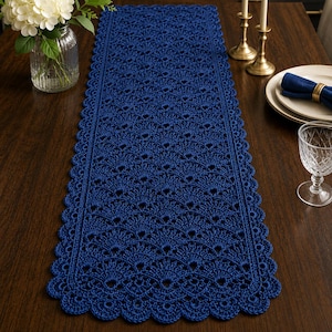 Dining Table Runner Crochet Pattern PDF,  Heirloom Crochet Pattern,  Art Deco Crochet Pattern, Vintage Crochet Runner