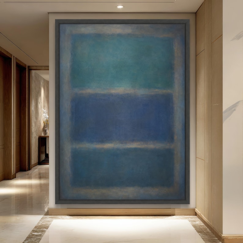 Mark Rothko Blue Abstract Canvas Print, Modern Color Field Design in ...