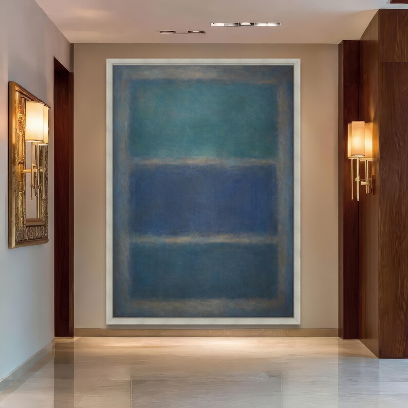 Mark Rothko Blue Abstract Canvas Print, Modern Color Field Design in ...