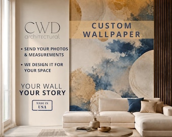 Custom Wallpaper Mural | Personalized Wall Design for Home & Office | Architectural Interior Wall Covering | Made in USA