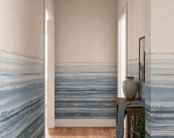 Hallway Wallpaper Mural — Custom Ombre Narrow Corridor Wall Decor, Entryway Abstract Accent Design, Peel And Stick Wallpaper
