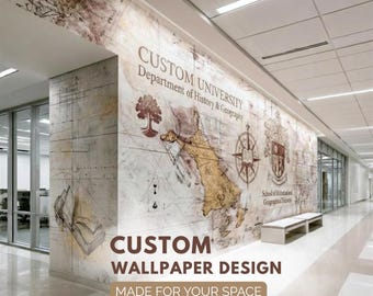 Custom University Wallpaper Mural – Campus Wall Decor, Made to Order