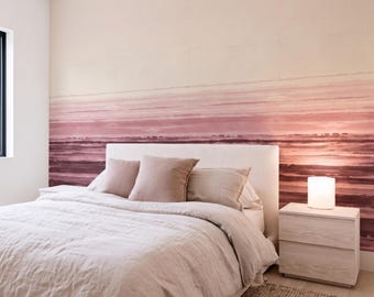 Hotel Wallpaper Mural, Calming Guest Room Horizontal Wall Decor, Hospitality Commercial Design, Peel And Stick