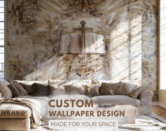 Custom Christian Wallpaper Mural – Renaissance Fresco Faith Wall Art