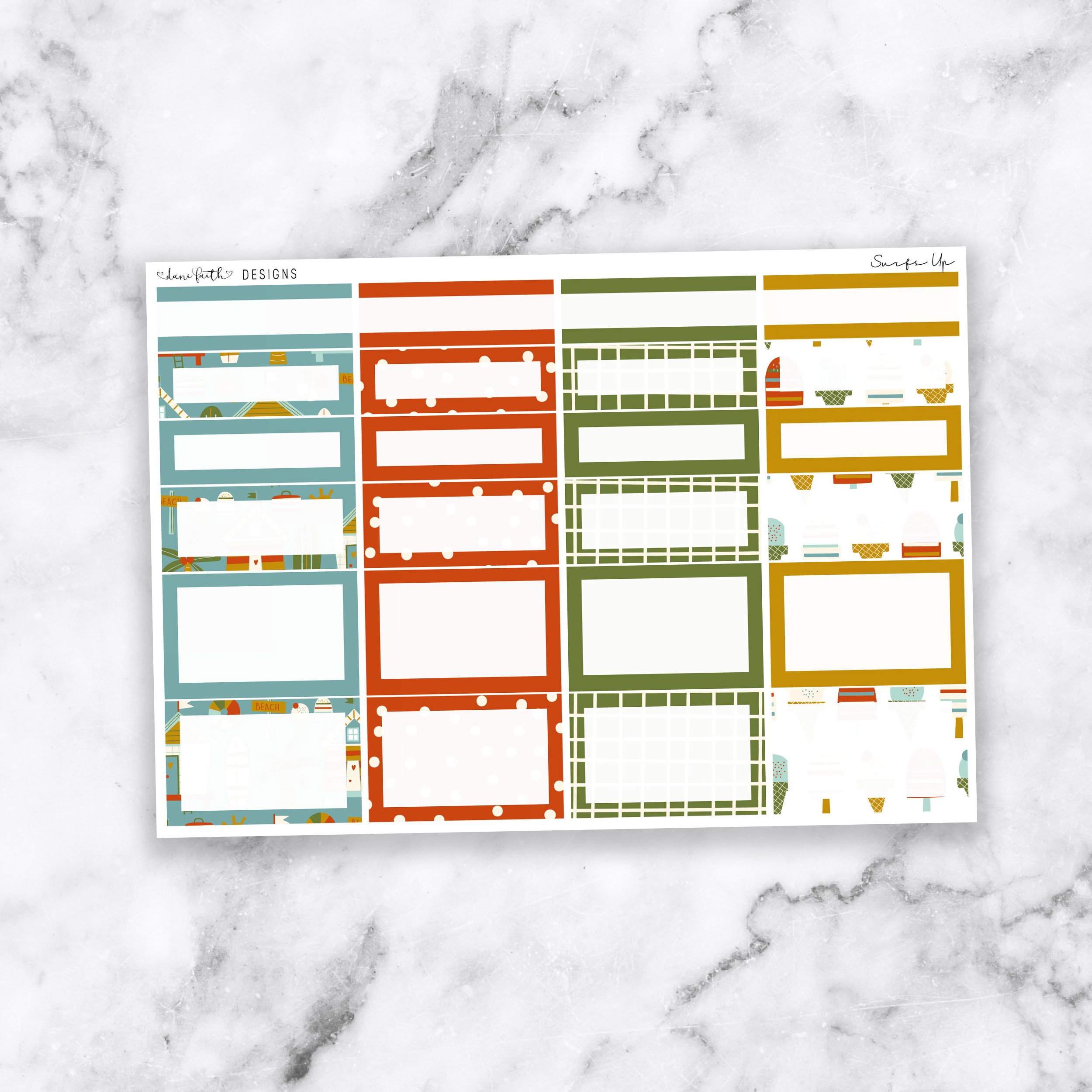 Surfs up Assorted Boxes Planner Stickers - Etsy