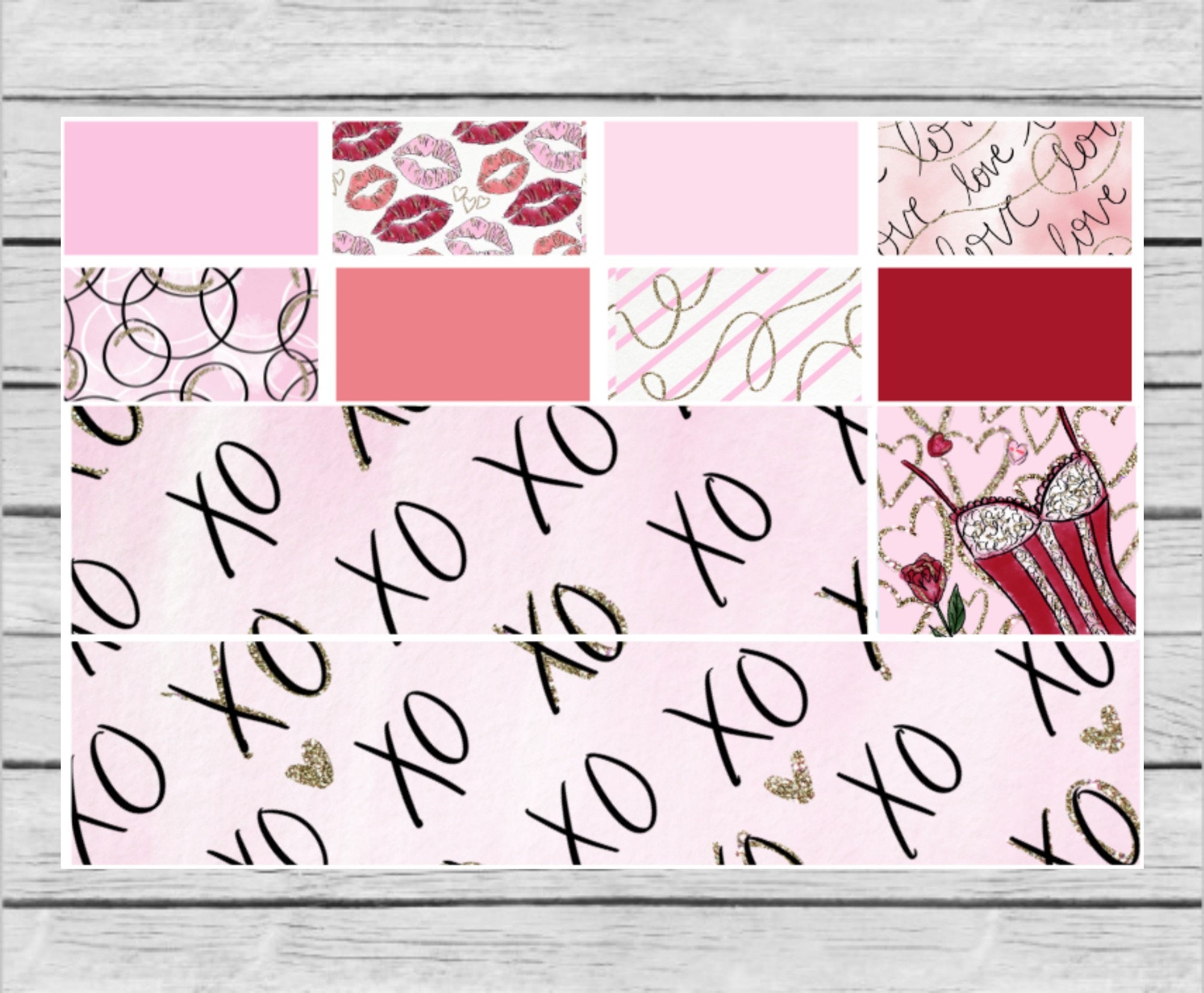 XOXO Bottom Washi and Washi Planner Stickers