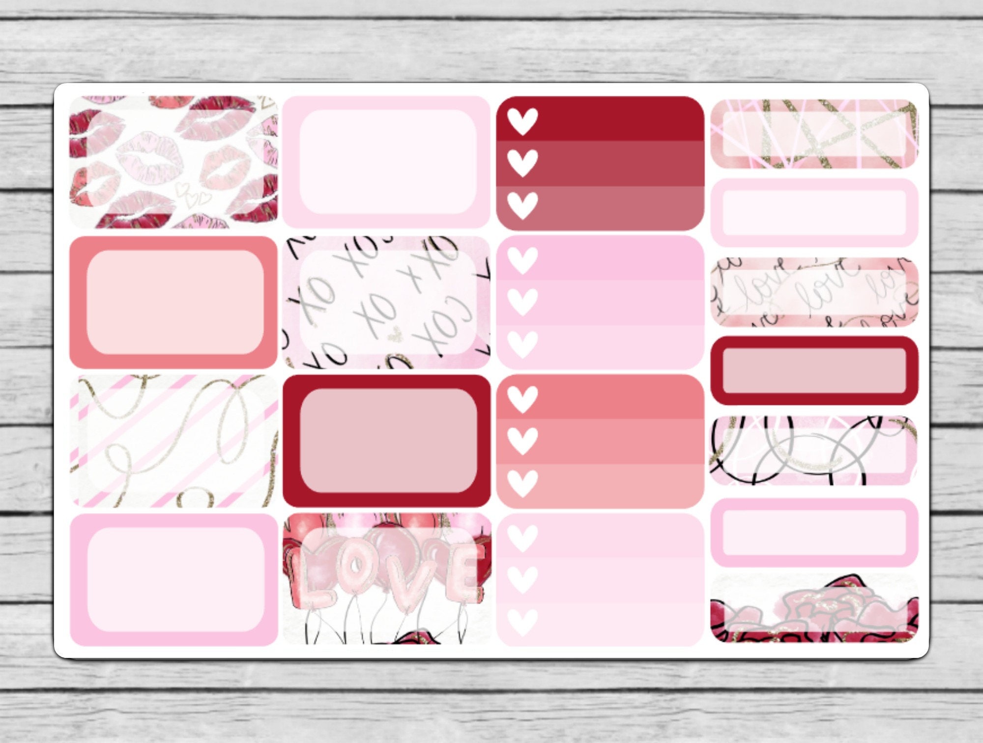 XOXO Assorted Boxes Planner Stickers
