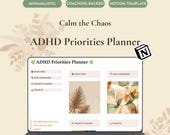 ADHD Notion Template | Priority Planner | 3 Month Planning System | ADHD Organization | Notion Productivity | Digital Download