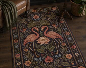 Flamingo Teppich , Tropischer Teppich, Hausdekor