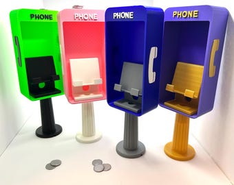 Vintage 3D Printed Pay Phone Booth Charging Stand