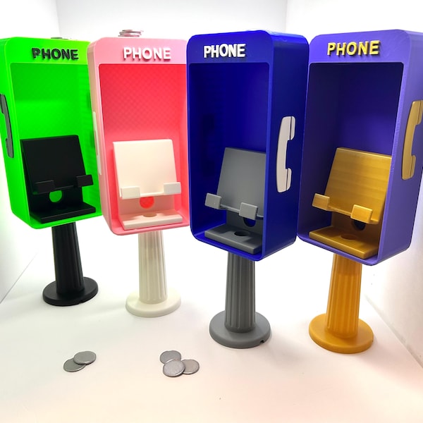 Vintage 3D Printed Pay Phone Booth Charging Stand