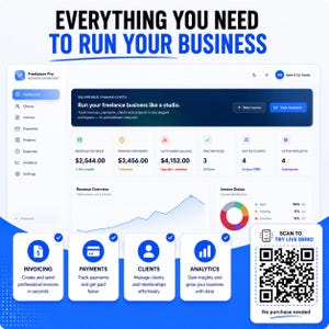 Freelancer Finance Dashboard | Invoice Generator | Expense Tracker | Income Tracker | Client Manager | Offline HTML Appp