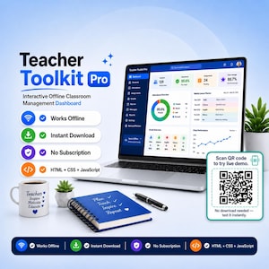 Elementary Teacher Planner Dashboard | Gradebook | Attendance Tracker | Lesson Planner | Offline Classroom Management Tool