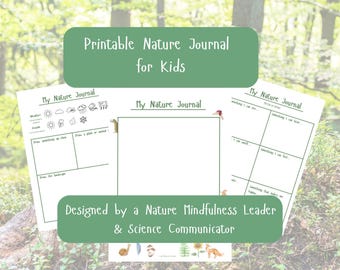 Kids Nature Journal Printable | Nature Scavenger Hunt & Mindfulness Activity for Children | Outdoor Learning Workbook PDF