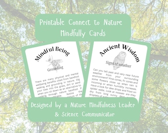 Connect to Nature Mindfulness Cards | Nature Therapy Activities | For Adults or Families