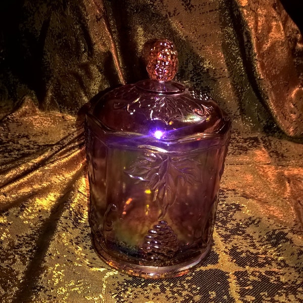 Carnival Glass Marigold Canister