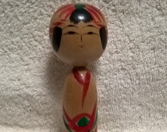 Kokeshi Wood Doll, With Seal and Signed  6" Tall