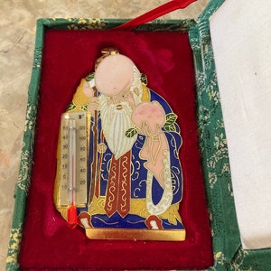 Chinese Desk Thermometer With Easel Back  God of Longevity