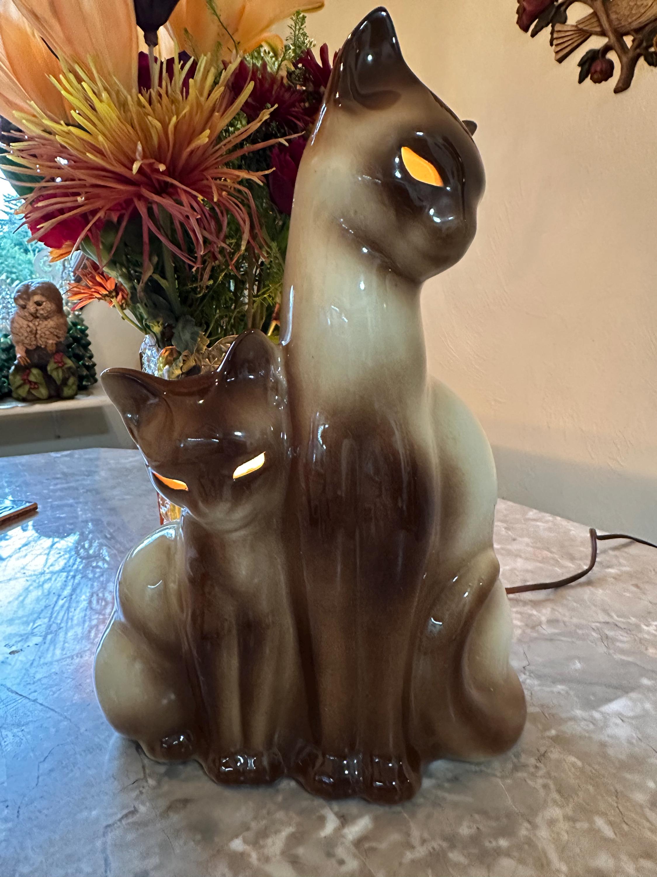 TV Lamp Siamese Cats by Kron - Etsy