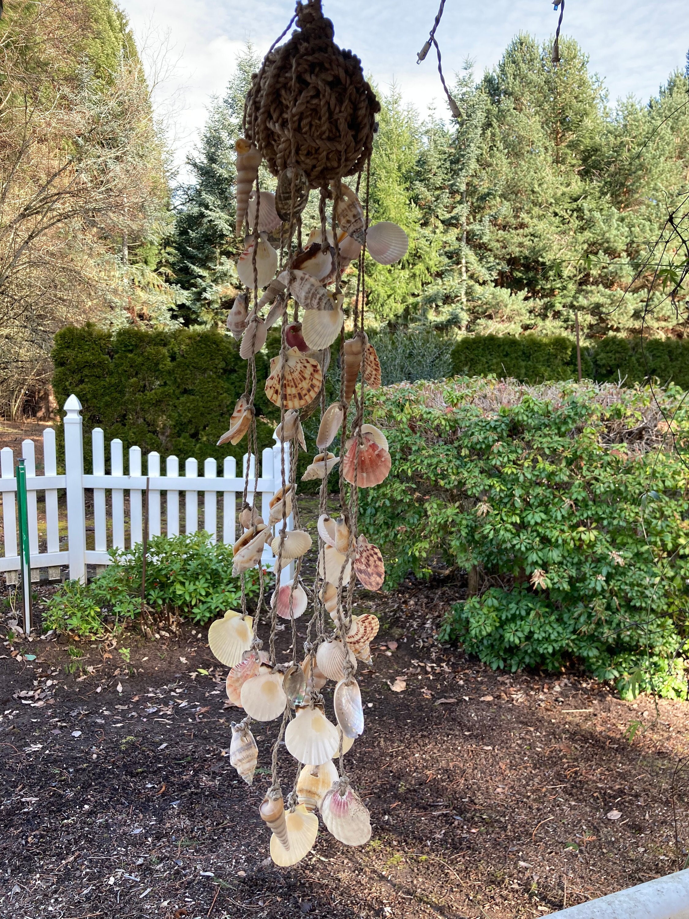 Macrame Ball With Cascading Streams of Sea Shells - Etsy