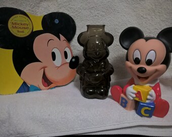Mickey Mouse Collectibles  Book, Bank, & Toy
