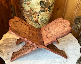 Rosewood Hand Carved  Collapsible Book Stand