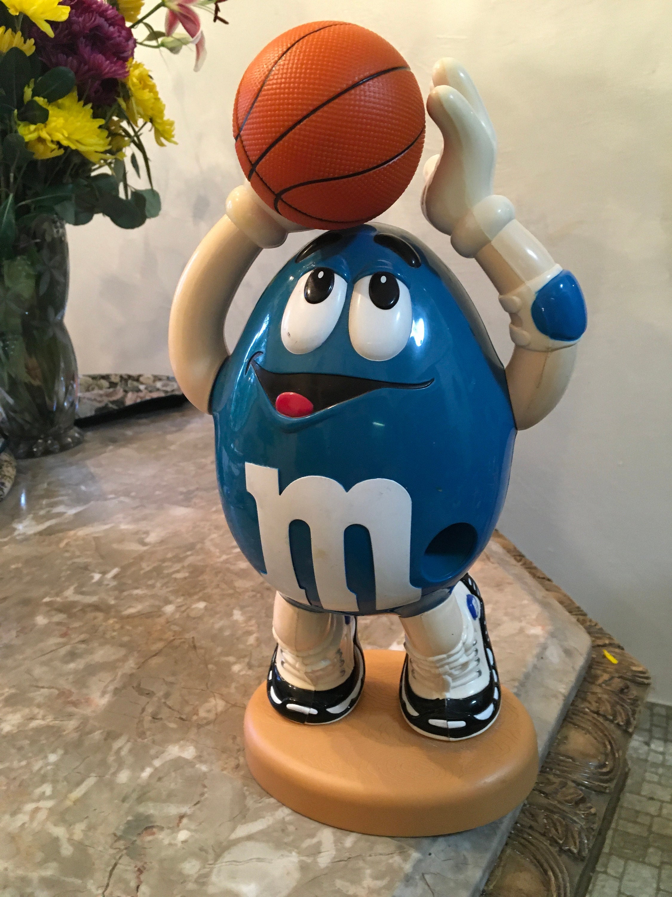 Vintage 1995 M&m's Mars Mr. Blue Gumball Candy Dispenser 