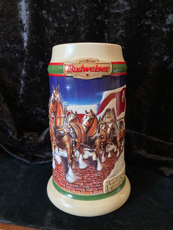 Budweiser Holiday Stein 1998 Grant's Farm Holiday - Etsy