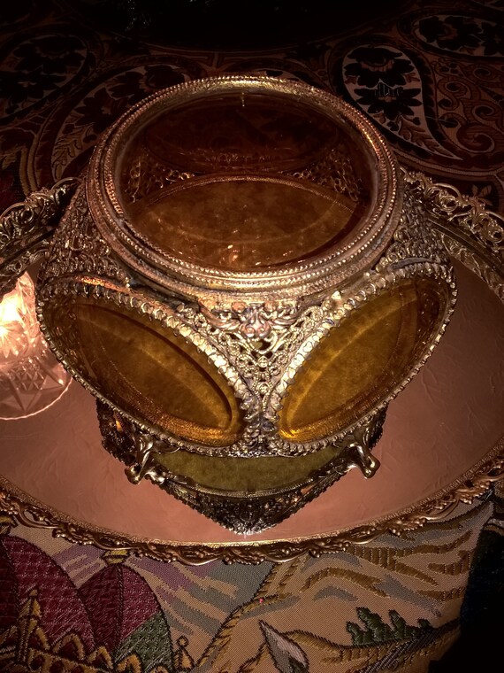 Ormolu Gold Jewelry Box Very Large